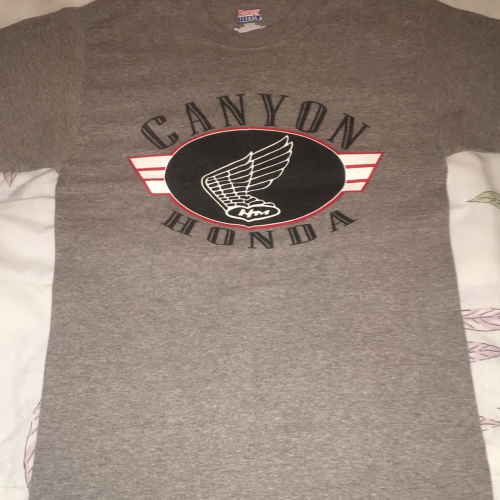 “Canyon Honda” T shirt gray short sleeve Hanes